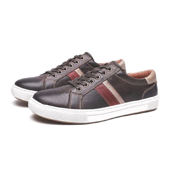 Men's Fashion Leather Sneaker Casual Shoes/Coffee - Picture 2 of 7
